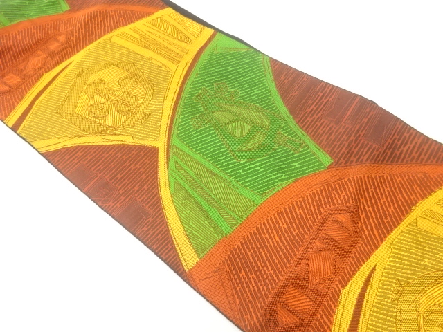 JAPANESE NAGOYA OBI / WOVEN ABSTRACT FLOWER